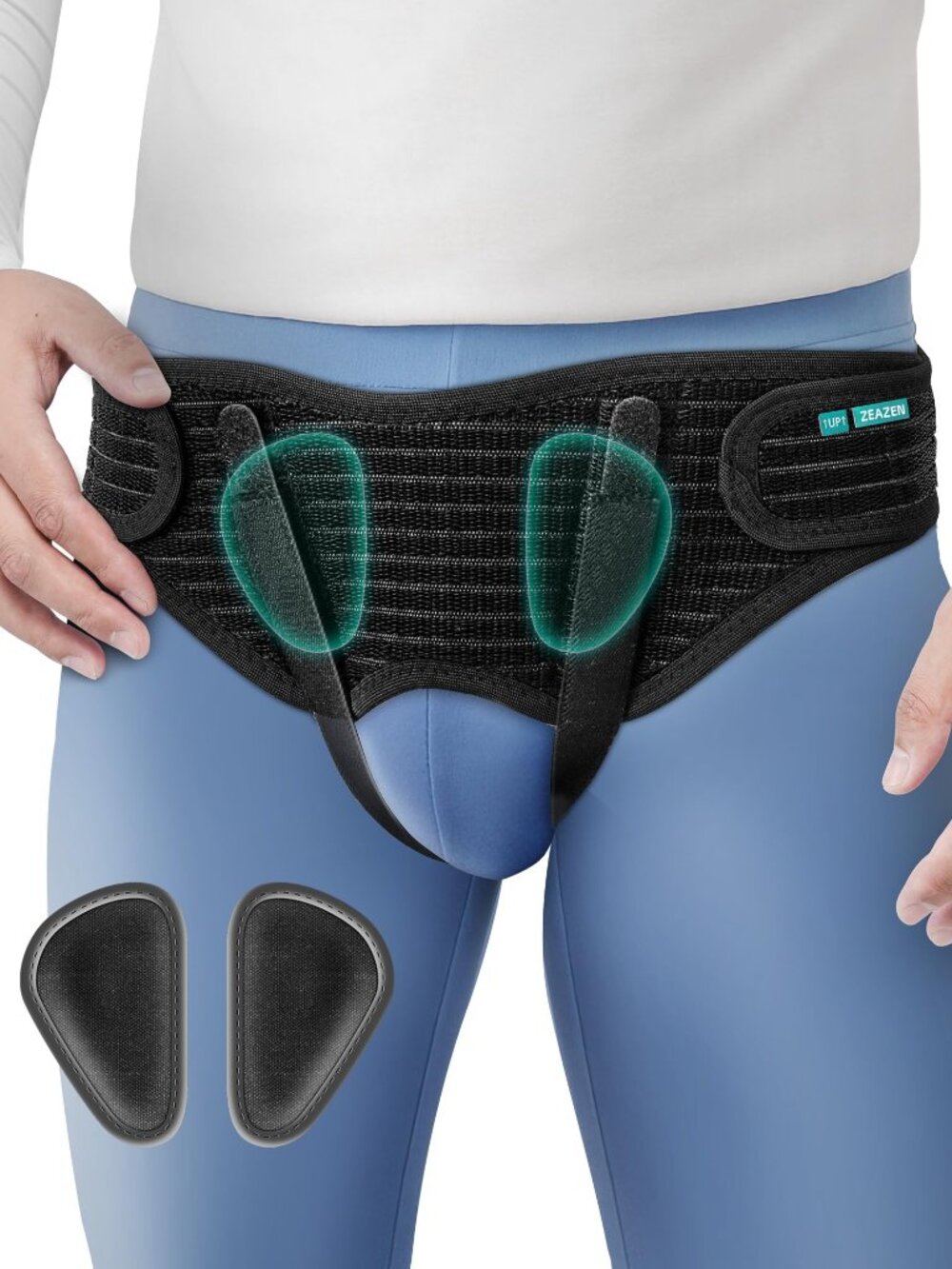 ZEAZEN Large Hernia Support Belt for Men – Adjustable Groin Brace for Inguinal H